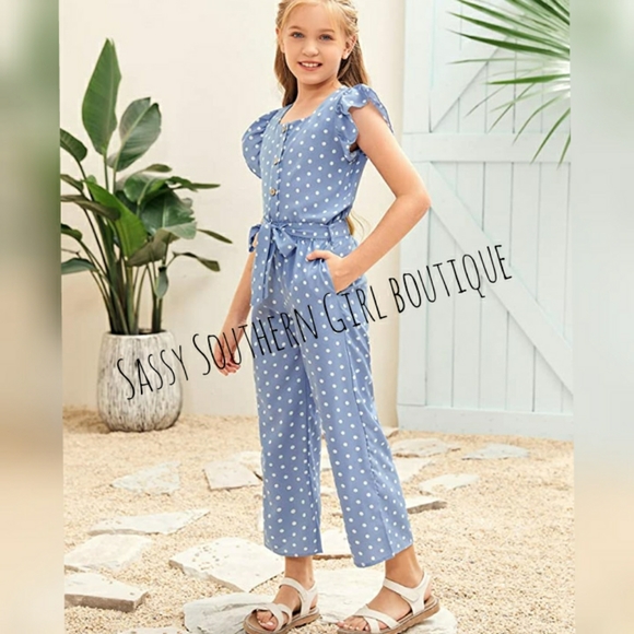 🆕⭐Blue polka dot pant set - Picture 2 of 8
